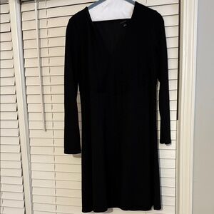 Ann Taylor Classic Black Long Sleeve Dress